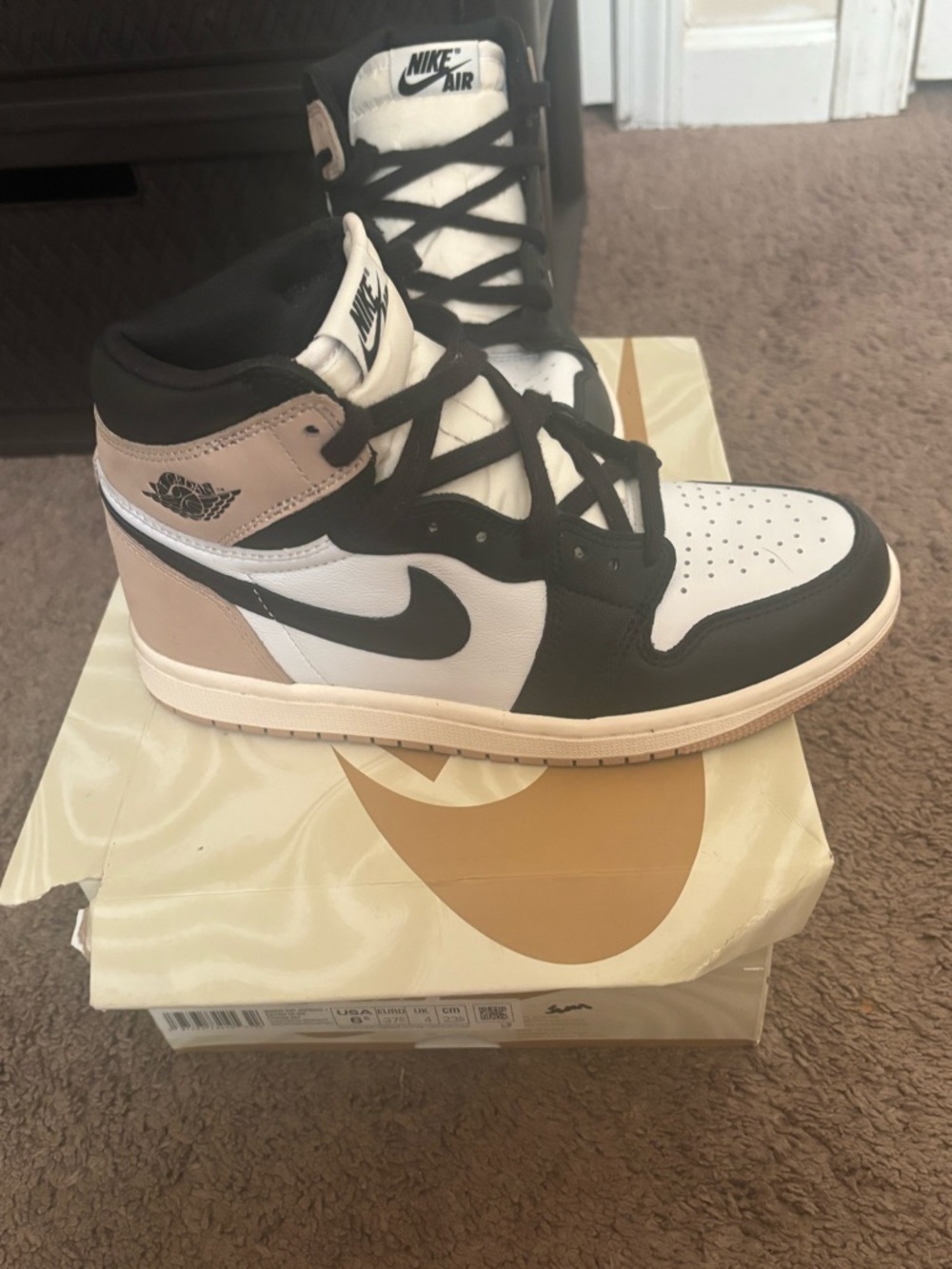 Nike High-Top Sneakers in Black, White & Pink - Picture 2 of 9
